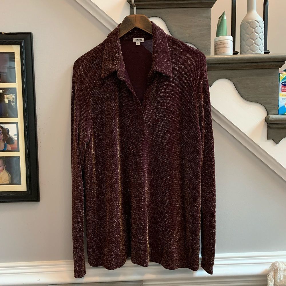 Mimi Maternity Vintage Burgundy Sparkle stop sz L